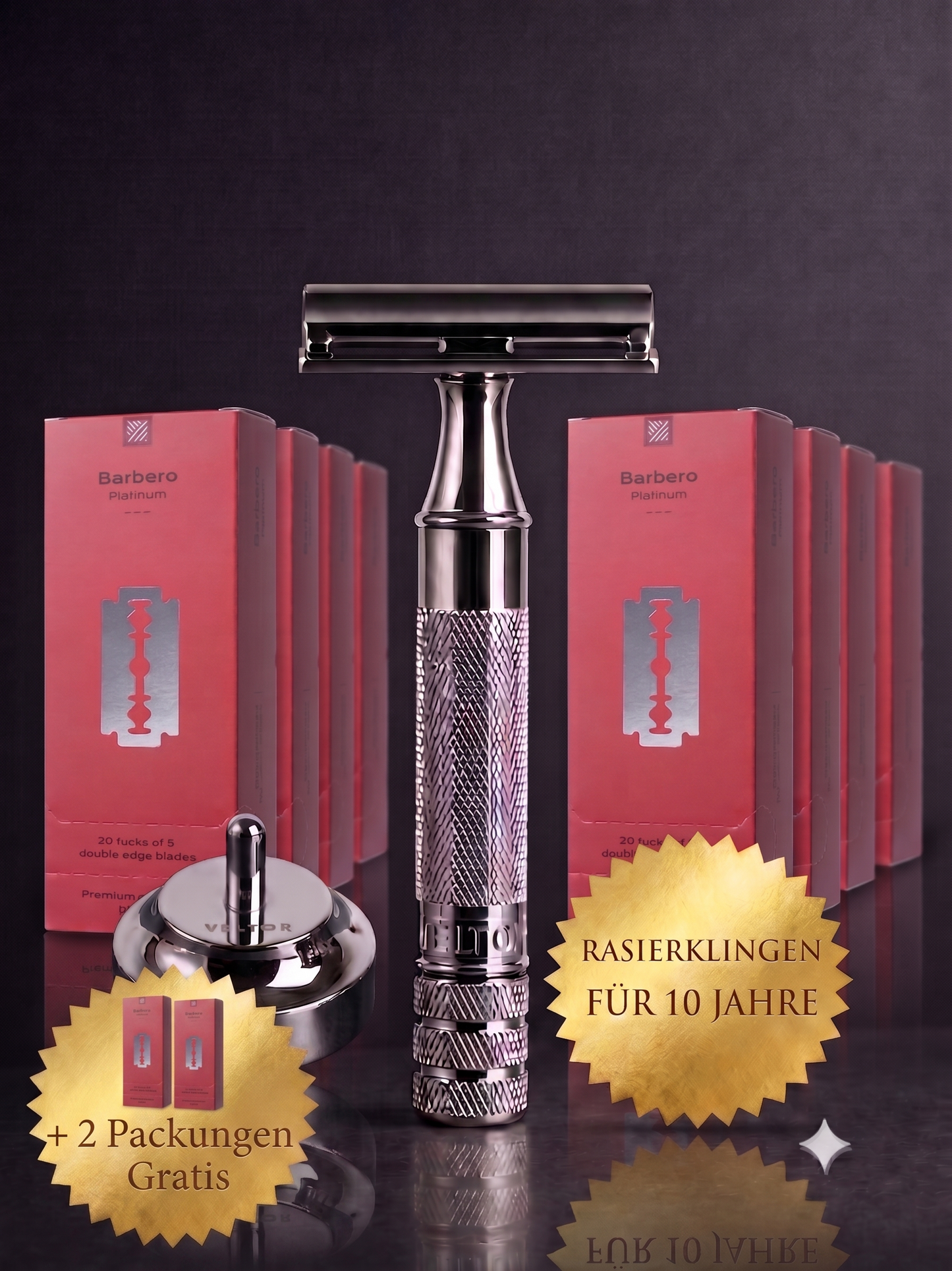 Rasierhobel Platinum Set – 10 Jahre Klingen inklusive