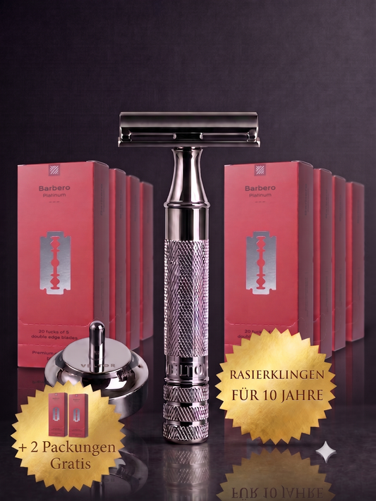 Rasierhobel Platinum Set – 10 Jahre Klingen inklusive